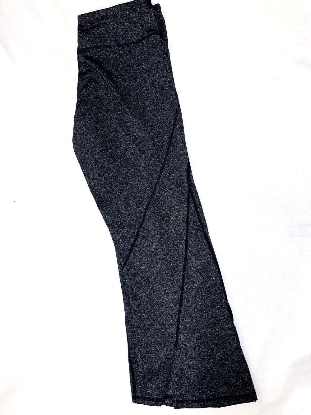 Athleta Leggings Cropped Pants Power Up Split Calf Yoga heather gray black Sz S